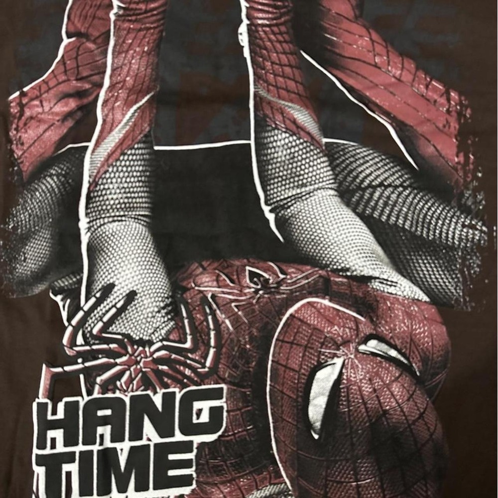 Marvel Spider-Man Hang Time Brown Graphic T-Shirt Mens Medium SD345MS